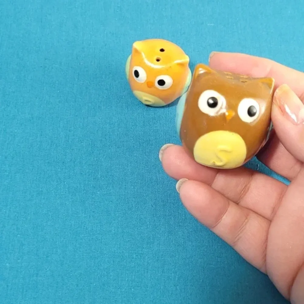 Vintage Mini Owl Salt and Pepper Shakers